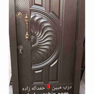 درب ضدسرقت روی فلزی (نیم گل) قهوه ای