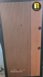 درب ضدسرقت شیشه خور دستگیره مخفی راش رنگ CNC - Image 2