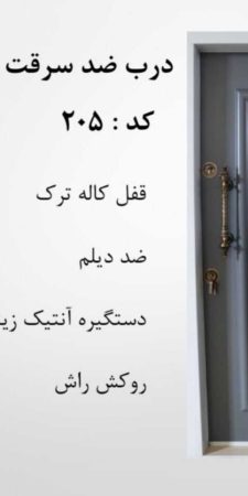 درب ضدسرقت ونی گلس شیشه خور: راش رنگ کد 205