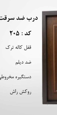 درب ضدسرقت ونی گلس شیشه خور راش کد 205