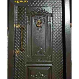 درب ضدسرقت ملکه (قهوه ای تیره) روی فلزی پشت CNC