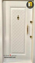 درب ضدسرقت روی فلزی پشت PVC CNC سفید