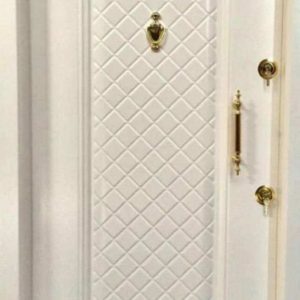 درب ضدسرقت روی فلزی پشت PVC CNC سفید