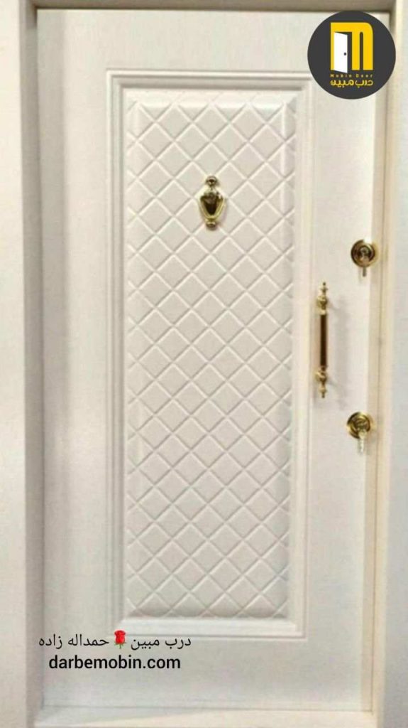 درب ضدسرقت روی فلزی پشت PVC CNC سفید