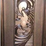 درب ضدسرقت روی فلز تک قاب زنبوری مسی مدرن جدید کد 826