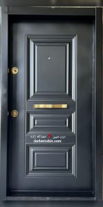 درب ضدسرقت روی فلز سه قاب کلاسیک مشکی جدید کد 816