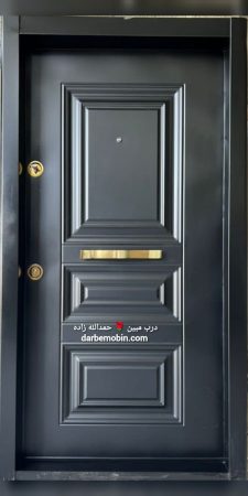 درب ضدسرقت روی فلز سه قاب کلاسیک مشکی جدید کد 816