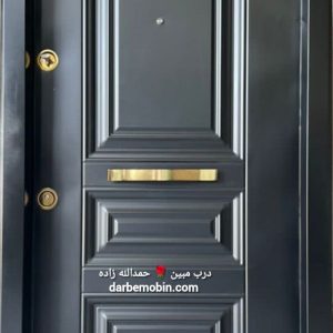 درب ضدسرقت روی فلز سه قاب کلاسیک مشکی جدید کد 816