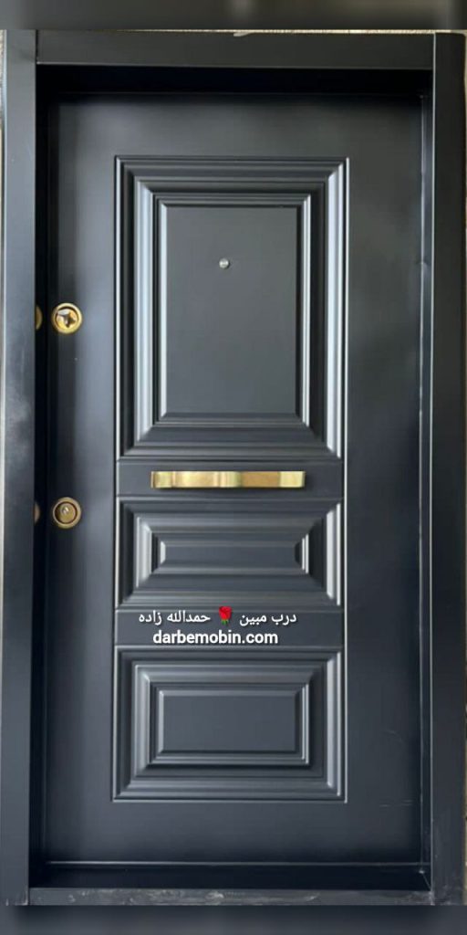 درب ضدسرقت روی فلز سه قاب کلاسیک مشکی جدید کد 816