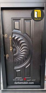درب ضدسرقت روی فلز مشکی نیم حلال جدید مدرن کد 814 - Image 2