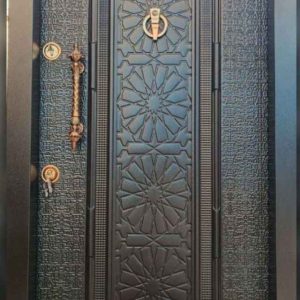 درب ضدسرقت روی فلز تک قاب وارداتی گل دار جدید مدرن کد 798