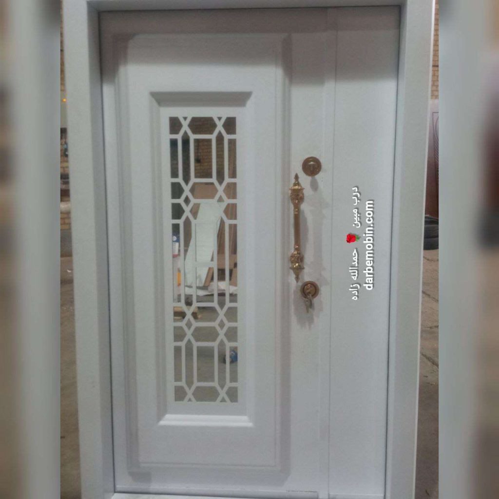 درب لابی روی فلز مدرن درب ضدسرقت لابی یکونیم لنگه جدید کد 716